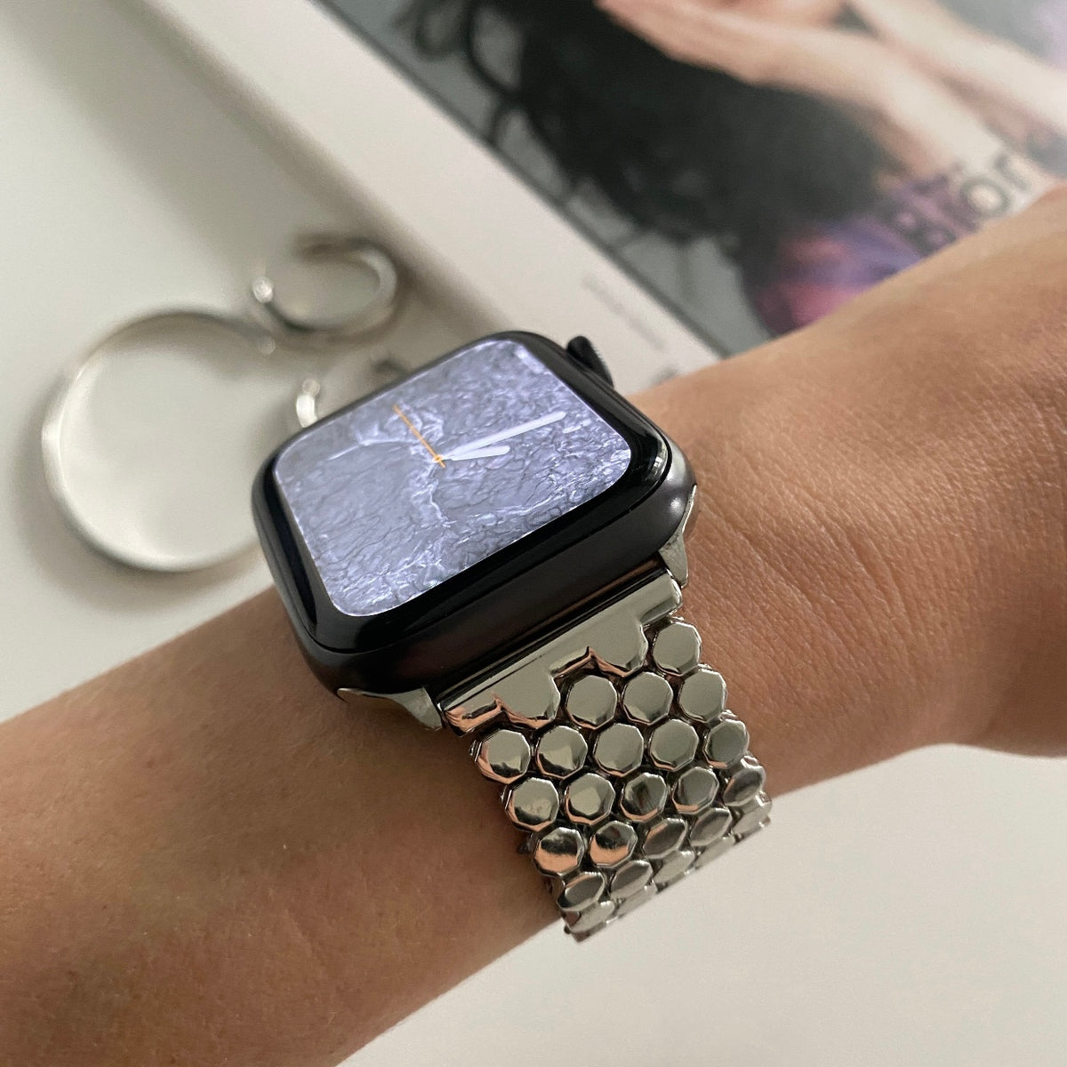 Honeycomb Stainless Steel Apple Watch Strap